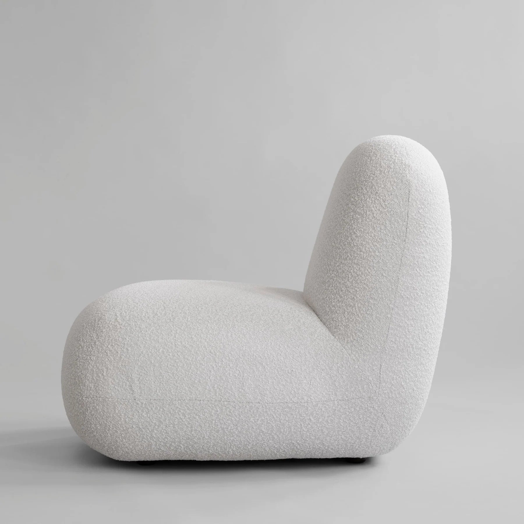 Low Slung Boucle Lounge Chair