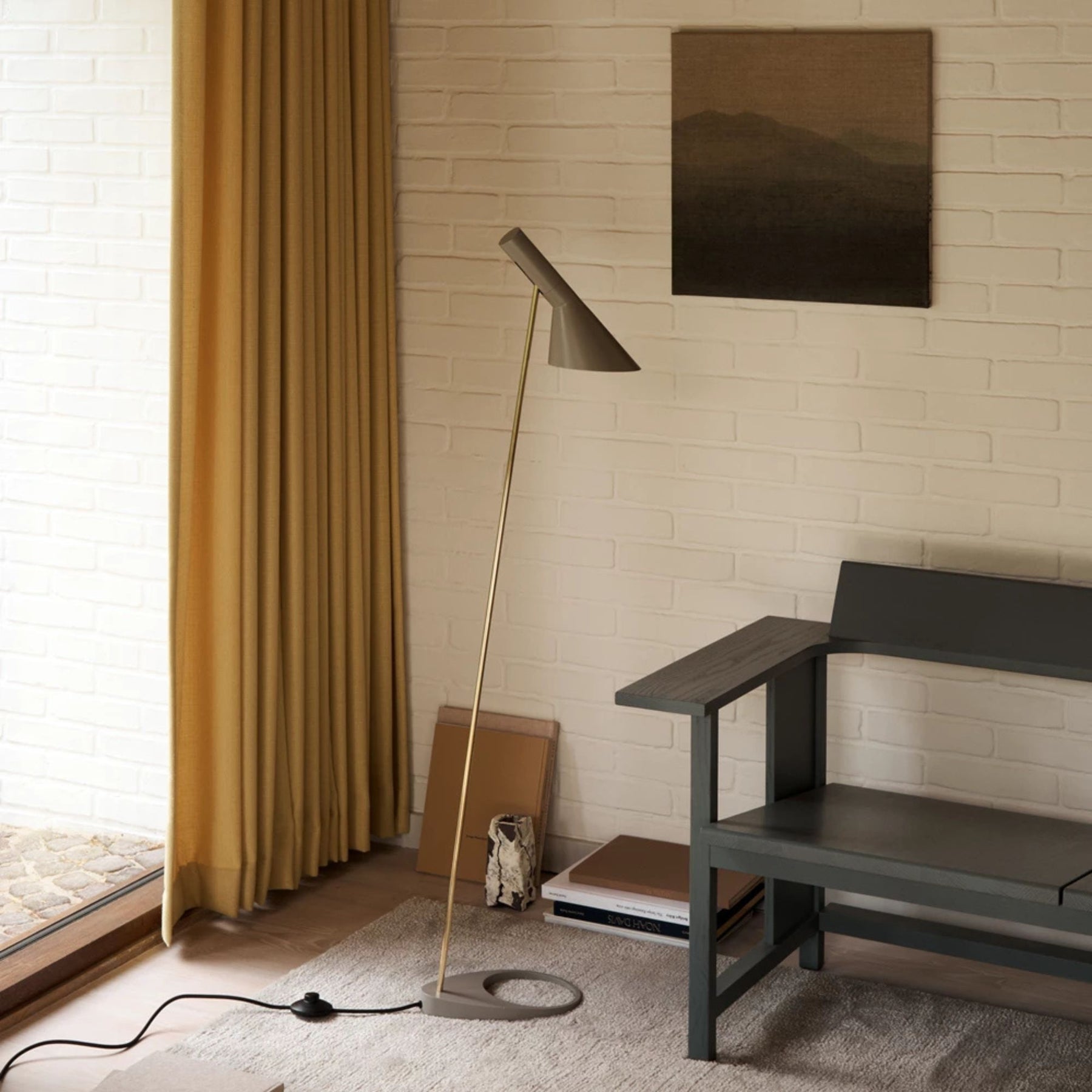 Brass Warm Grey AJ Floor Lamp