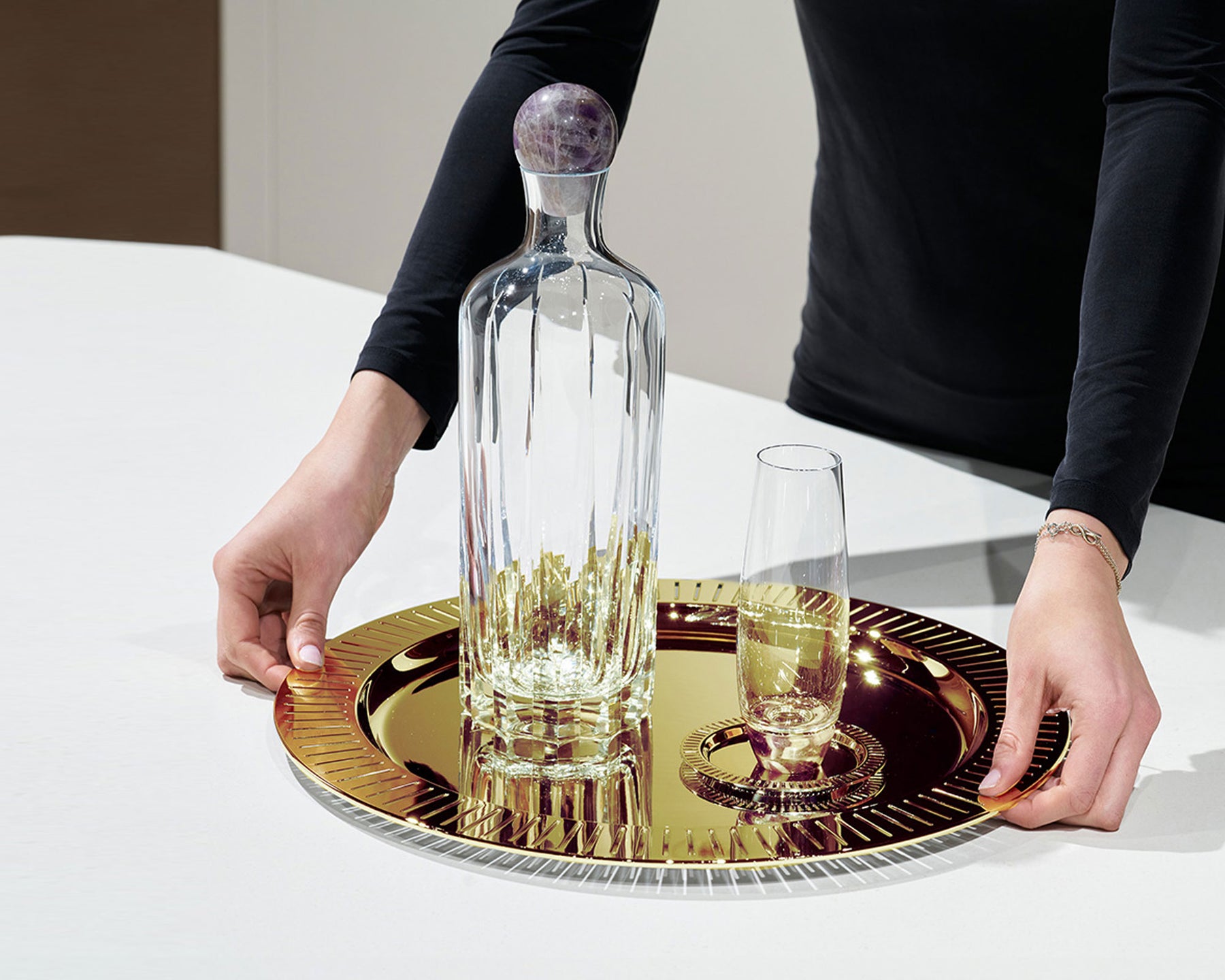 Anna New York Striations Serving Tray | DSHOP