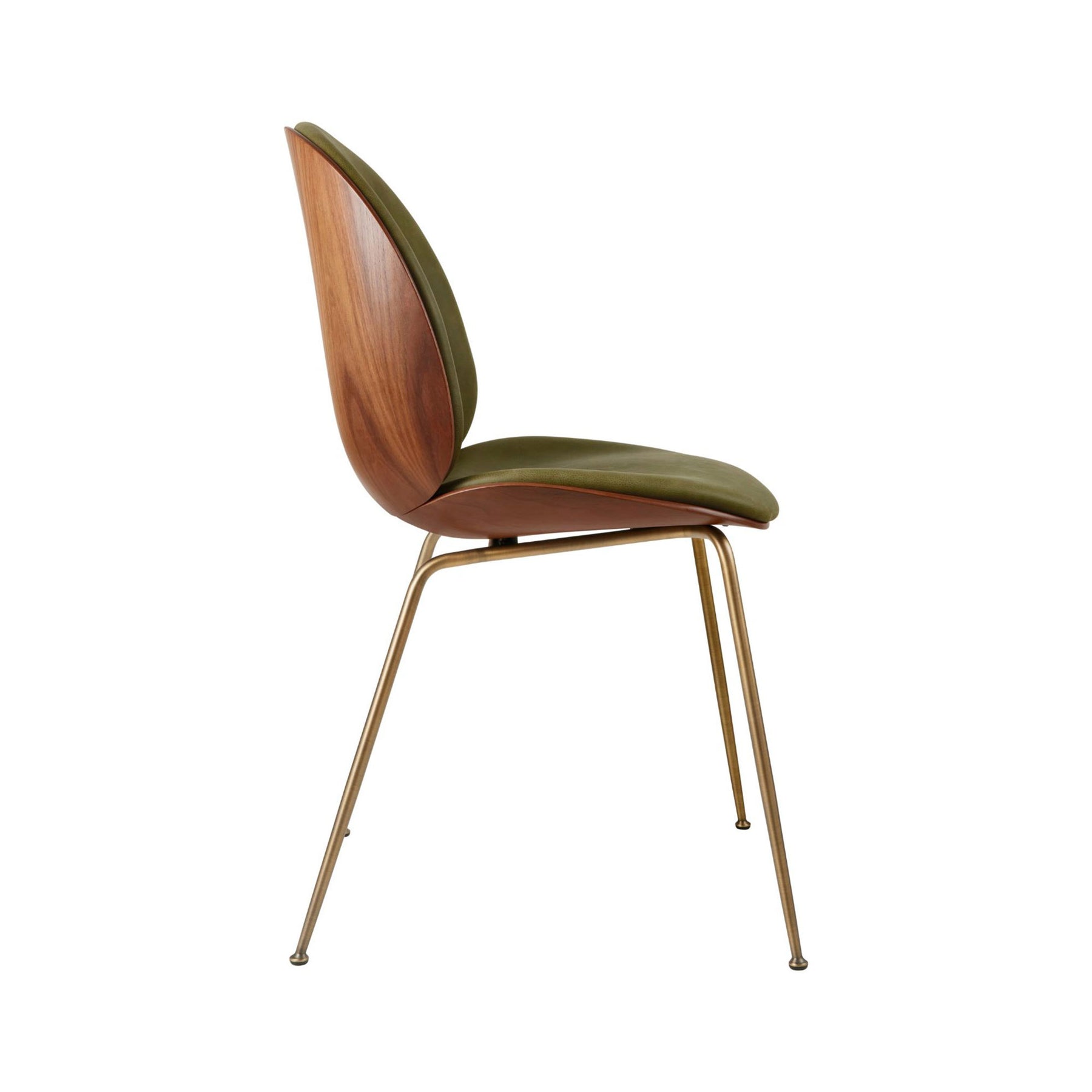 Walnut & Green Leather Dining Chair DSHOP