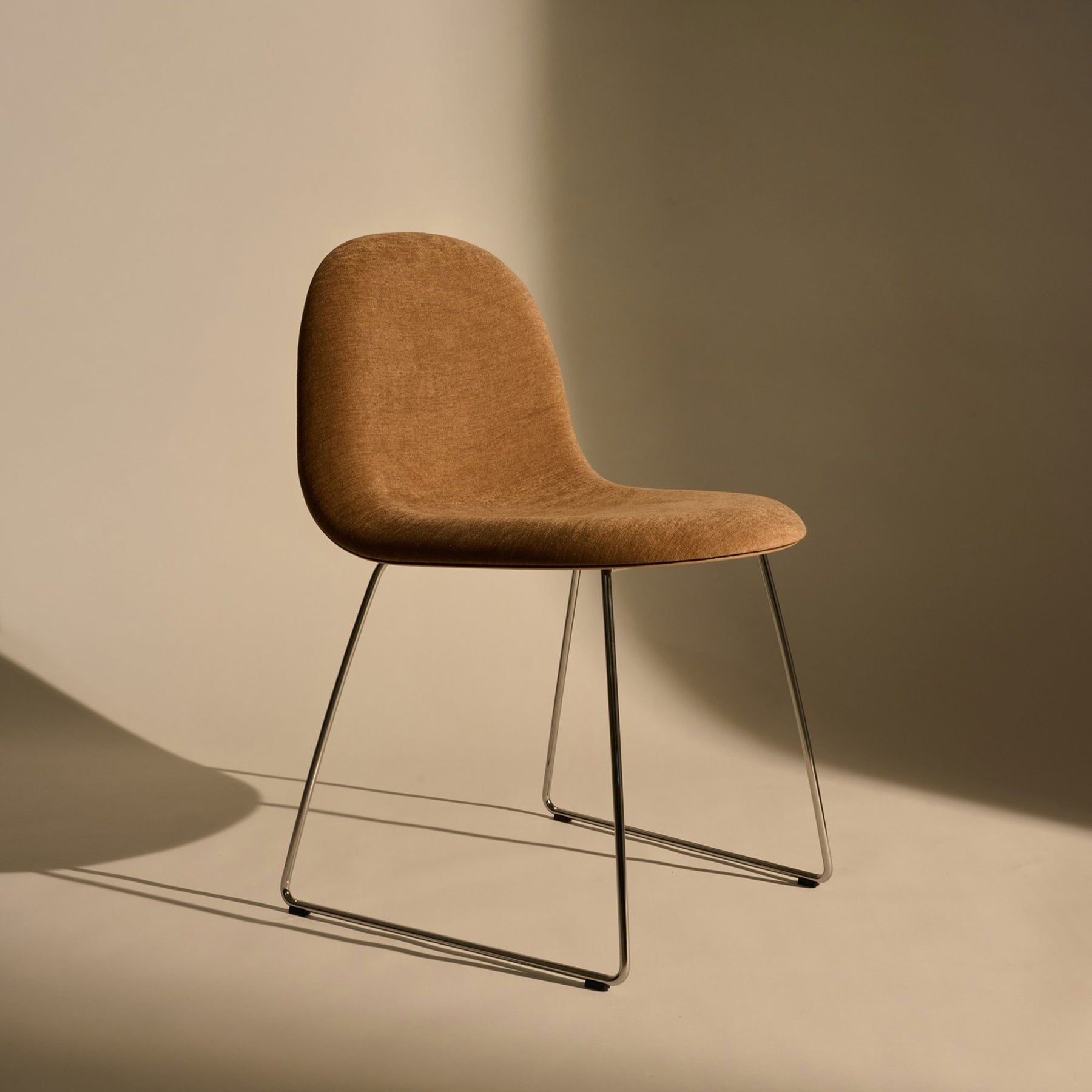 Gubi 3D Dining Chair - Front Upholstered, Wood Shell
