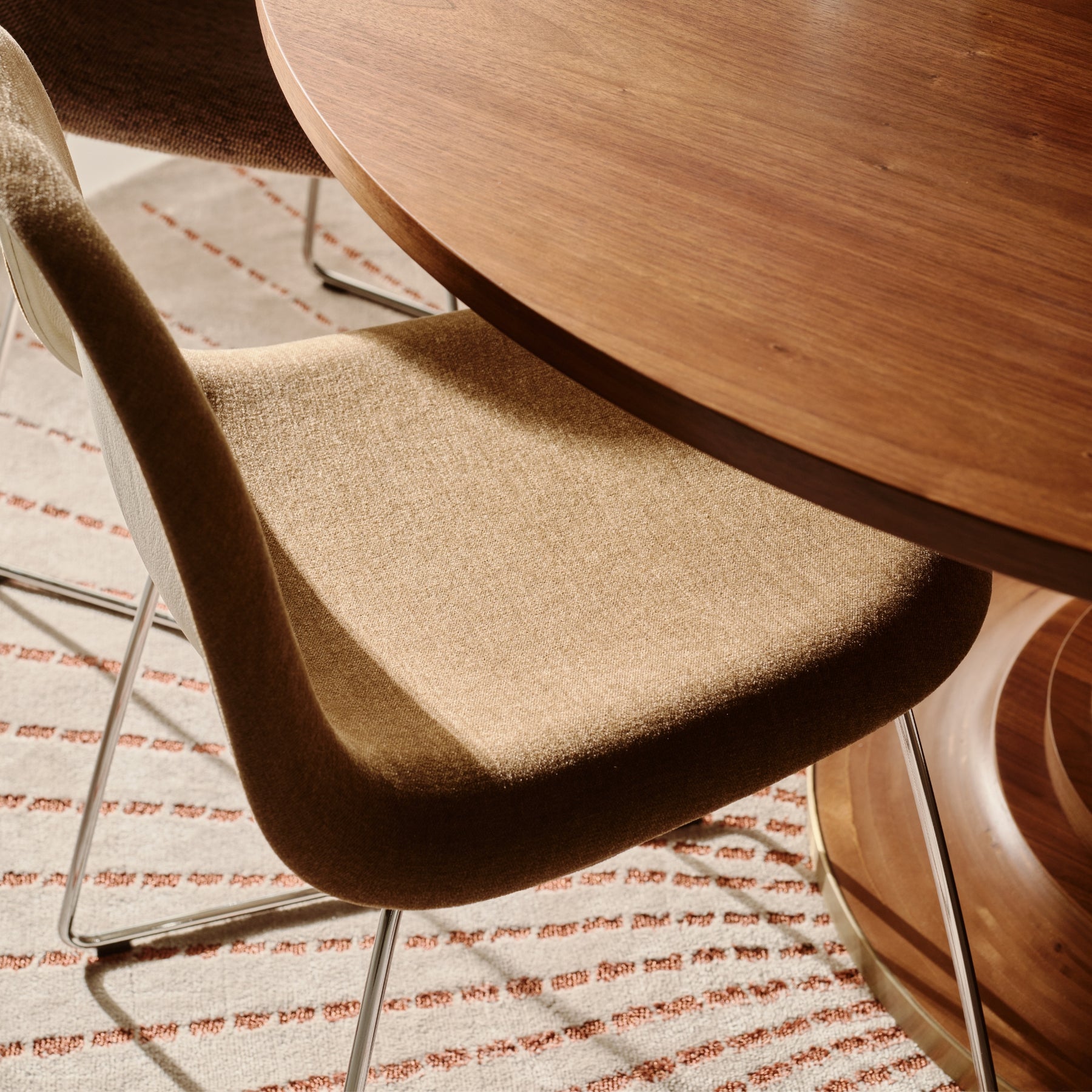 Gubi 3D Dining Chair - Front Upholstered, Wood Shell