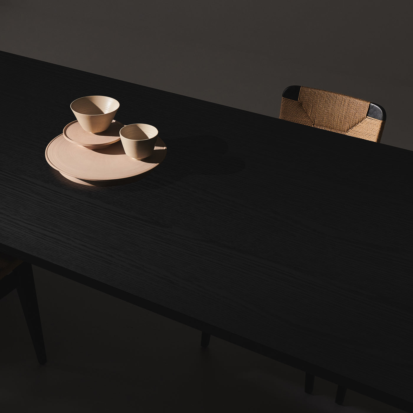 Black Dining Table in Modern Space