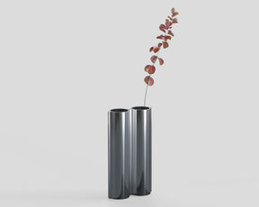 Polished Steel Finish Vase | DSHOP