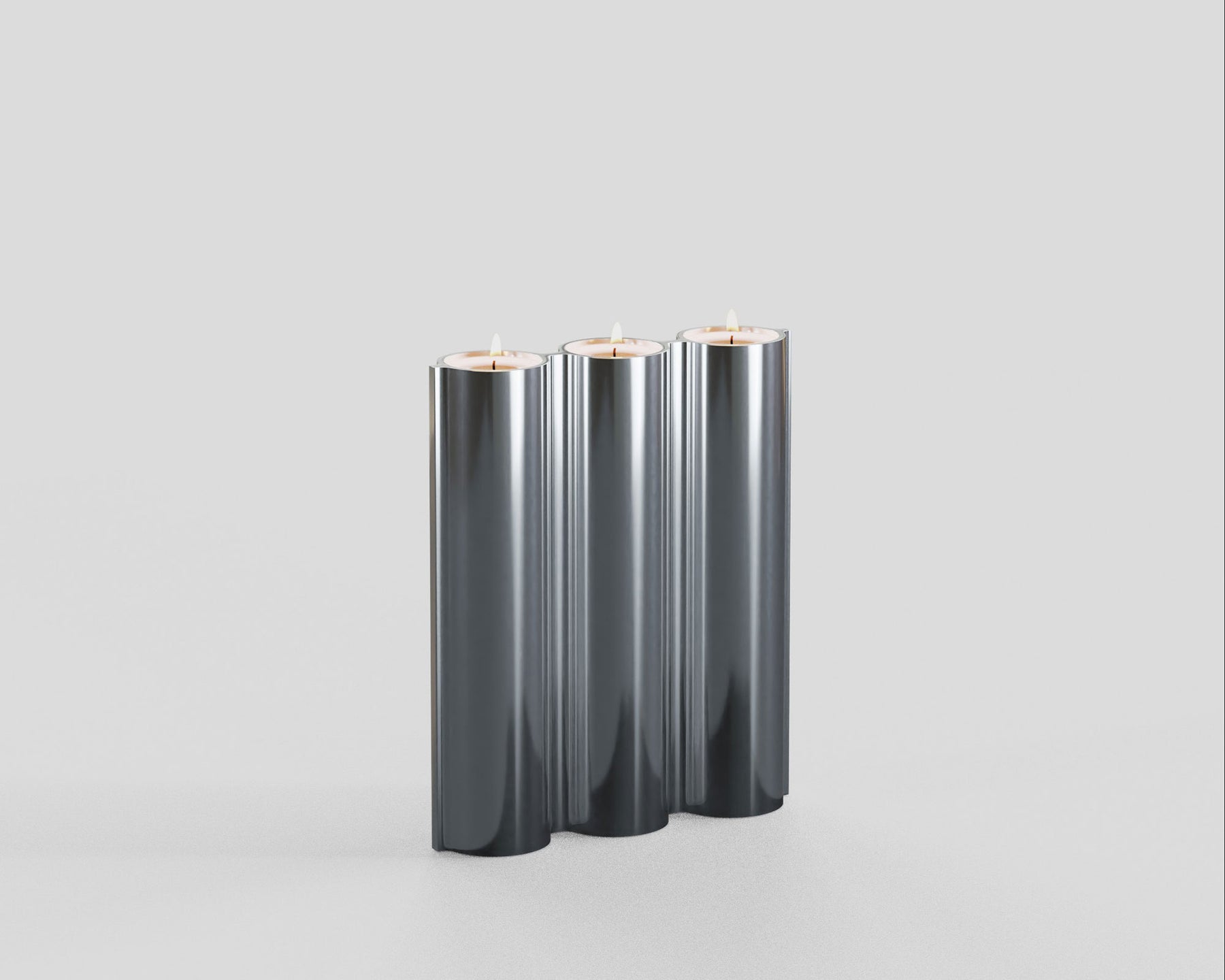 Lambert & Fils Polished Silver Candle Holder | DSHOP