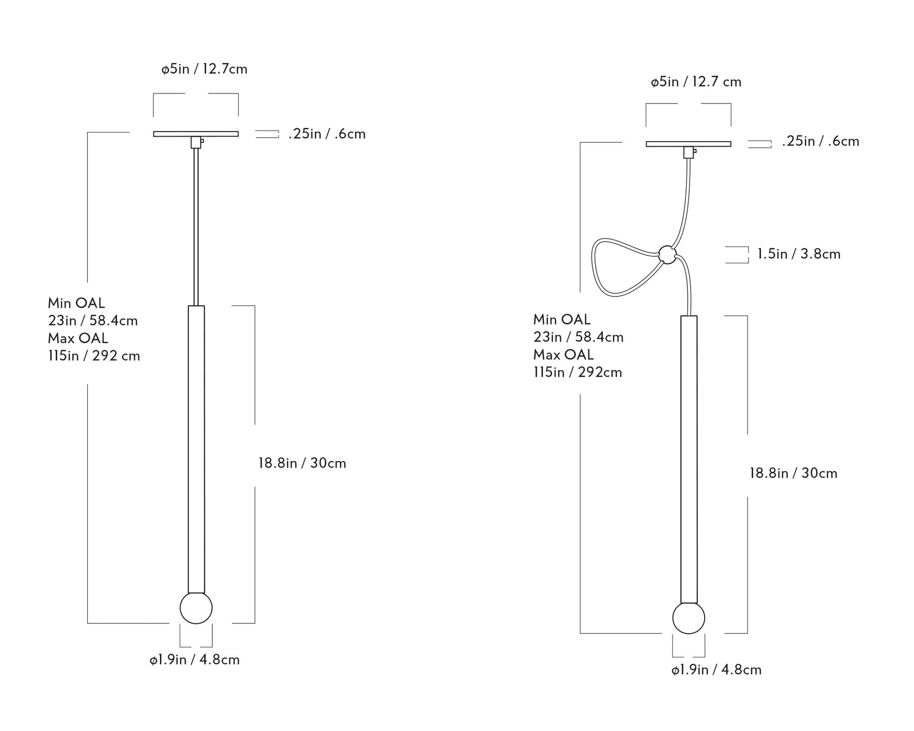 Strike Pendant Light Dimensions | DSHOP