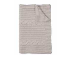 Roma Cable Knit Cashmere Throw - Pearl Gray