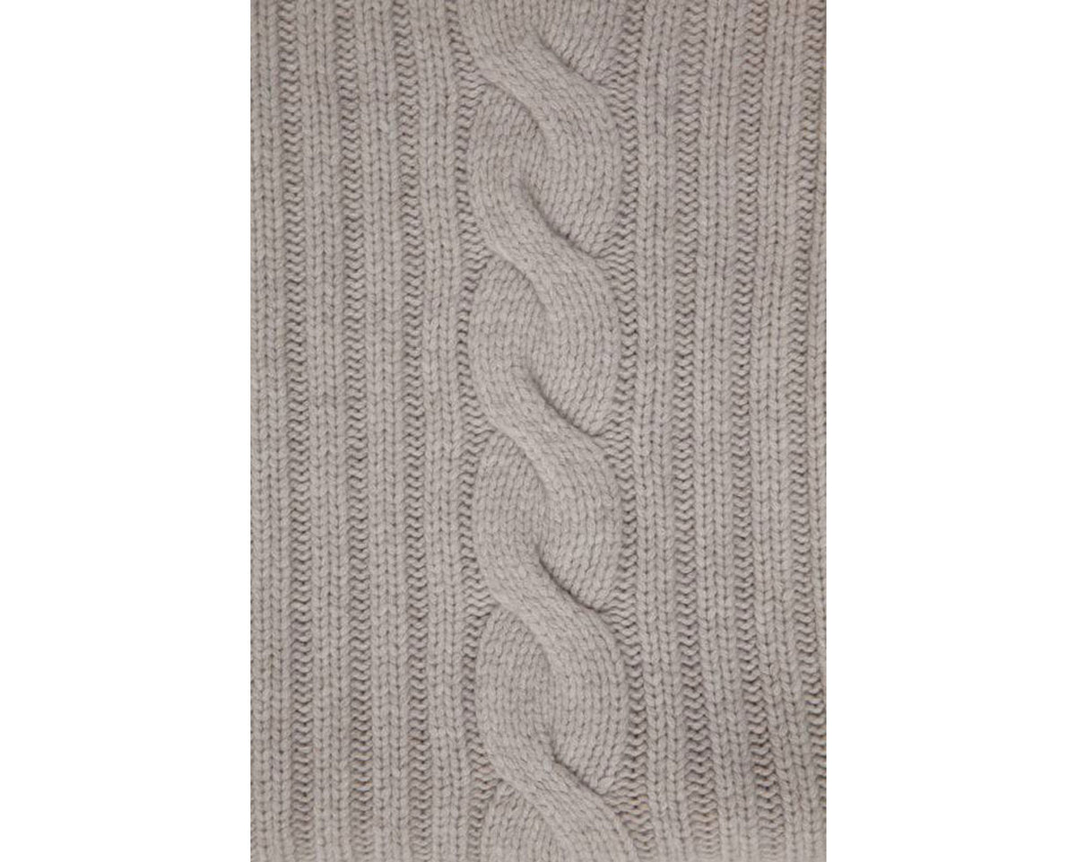 Roma Cable Knit Cashmere Throw - Pearl Gray