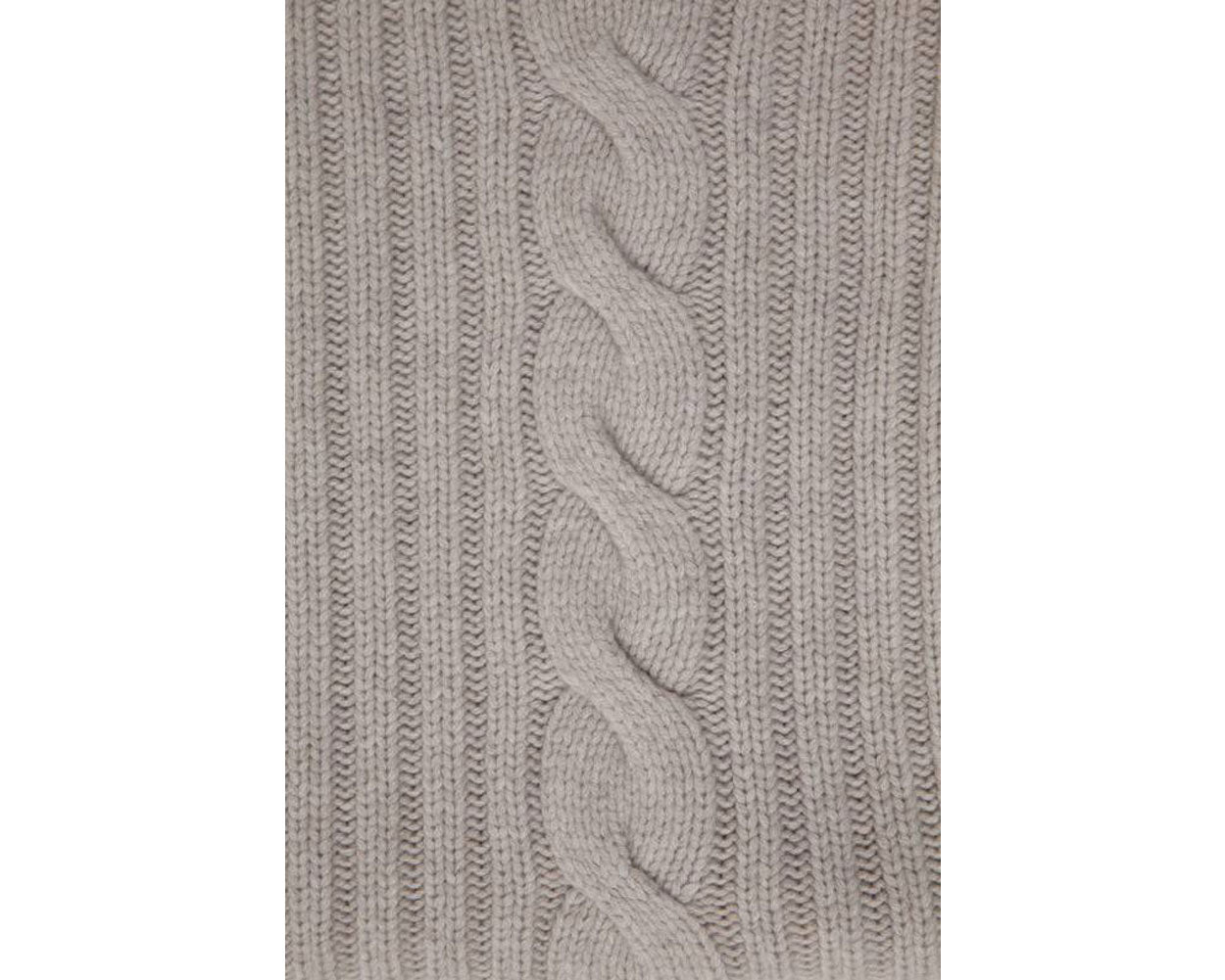 Roma Cable Knit Cashmere Throw - Pearl Gray