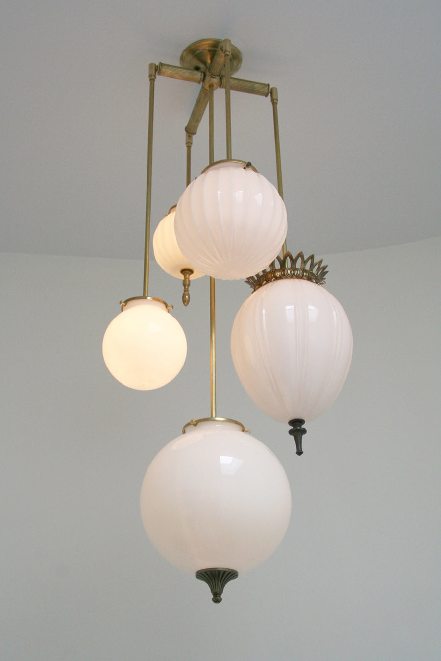 MJ Brilliant Chandelier Milk Glass - 5 Arm | DSHOP