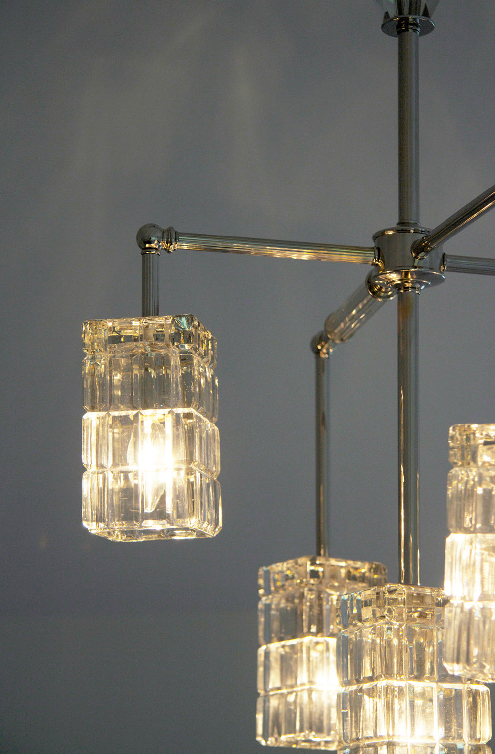 Brilliant Cubed Chandelier - 5 Arm in Polished Nickel | DSHOP