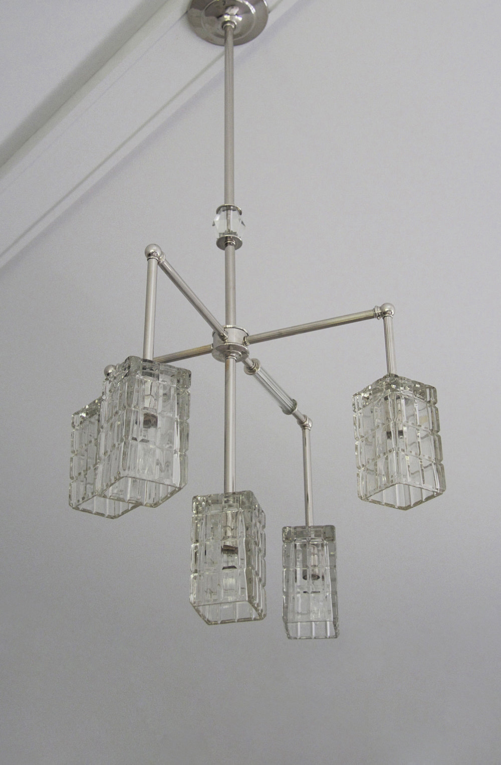 Vintage Glass Brilliant Cubed Chandelier - 5 Arm | DSHOP