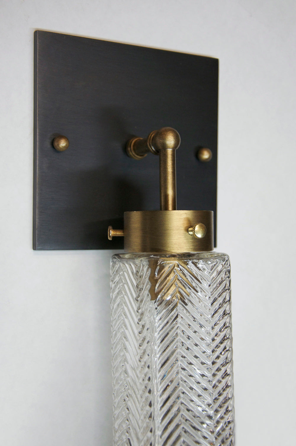 Chrysler Sconce - Square Blackened Brass | DSHOP