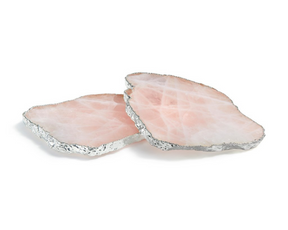 Kivita Coasters - Rose Quarts & Silver | DSHOP