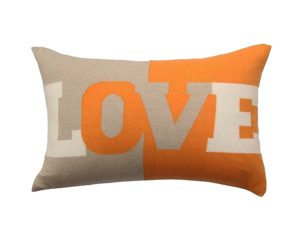 Cashmere Love Pillow - Orange, Sand, Taupe