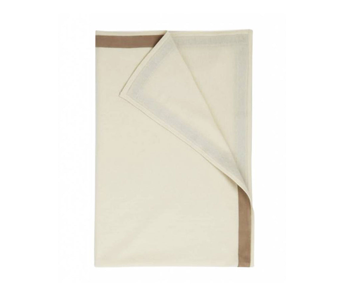Palermo Cashmere Throw w/ Suede - Ivory | DSHOP