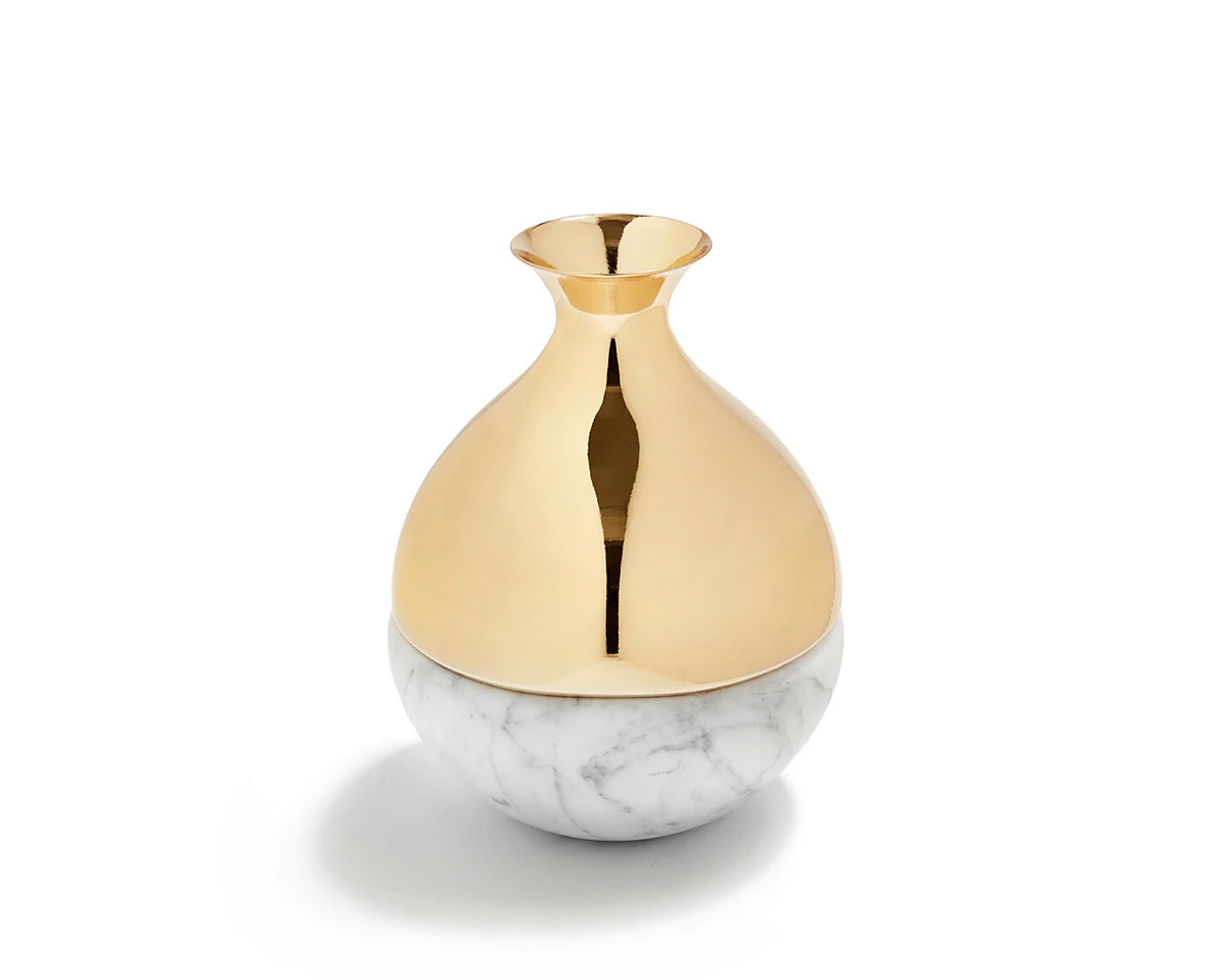 Dual Bud Vase - Carrara / Golden | DSHOP