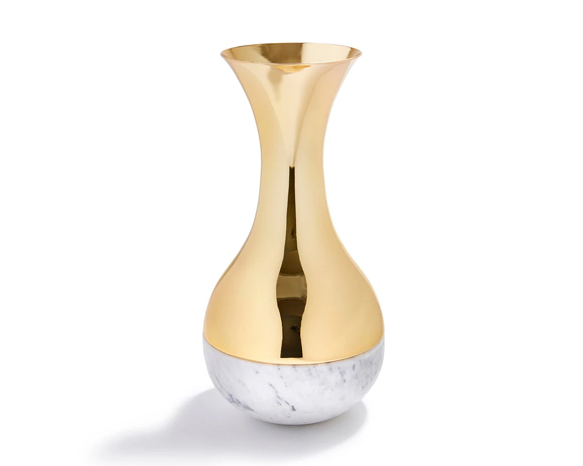 Dual Vase - Carrara / Golden | DSHOP