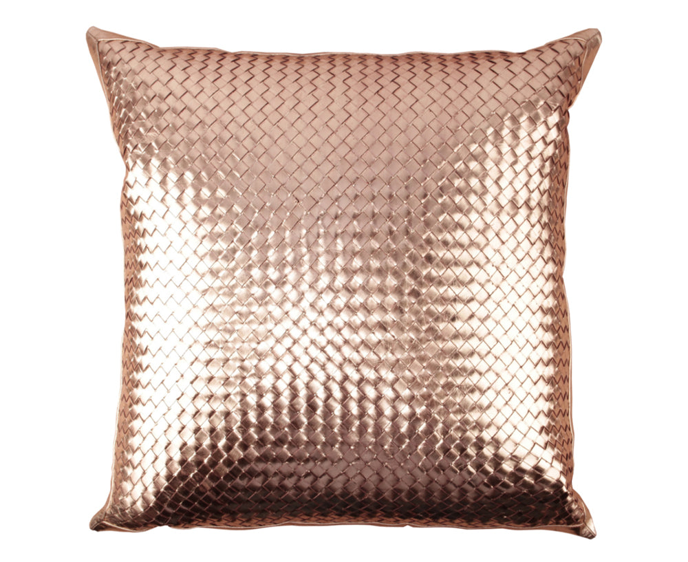 Bling Copper Gold Leather Pillow