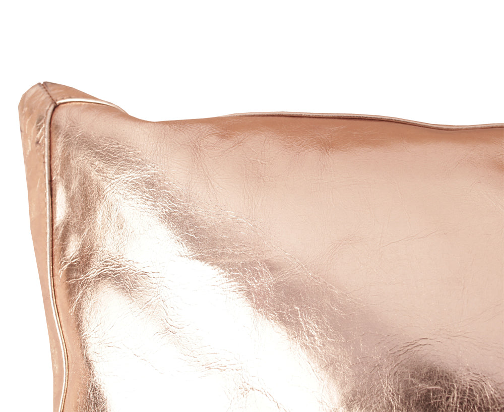 Lance Wovens Bling Copper Gold Leather Pillow