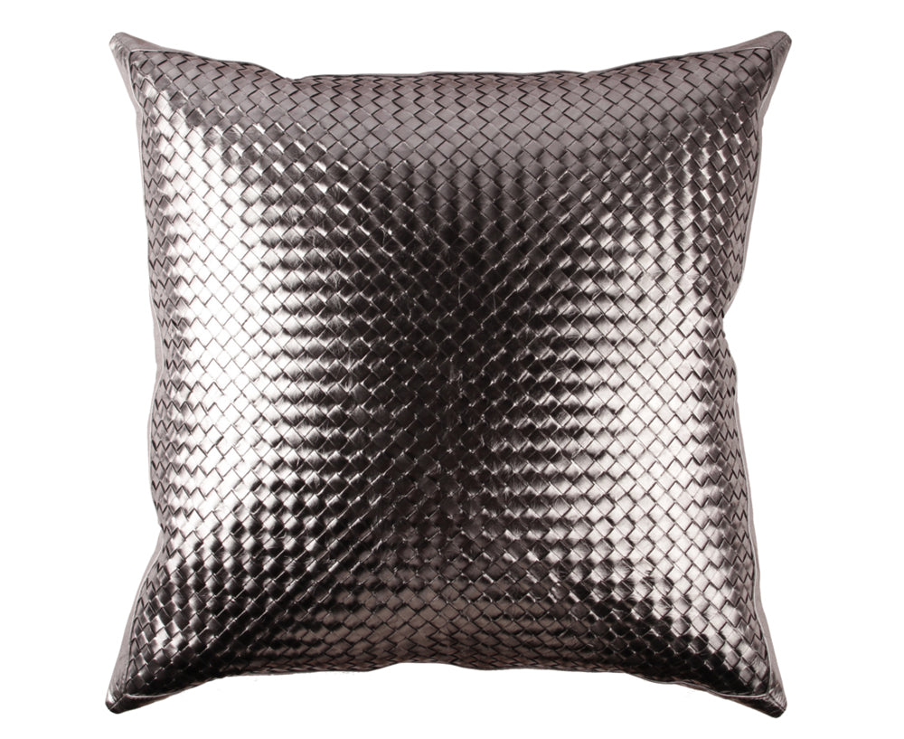 Bling Gunmetal Leather Pillow