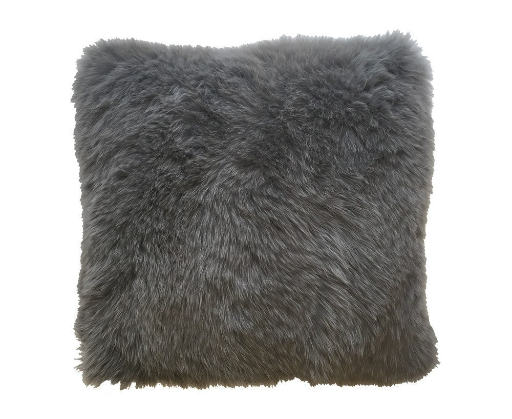 Regina Fur Pillow - Anthracite Gray