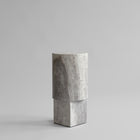 101 Copenhagen Column Table, Silver Travertine – Minimalist Table in Silver