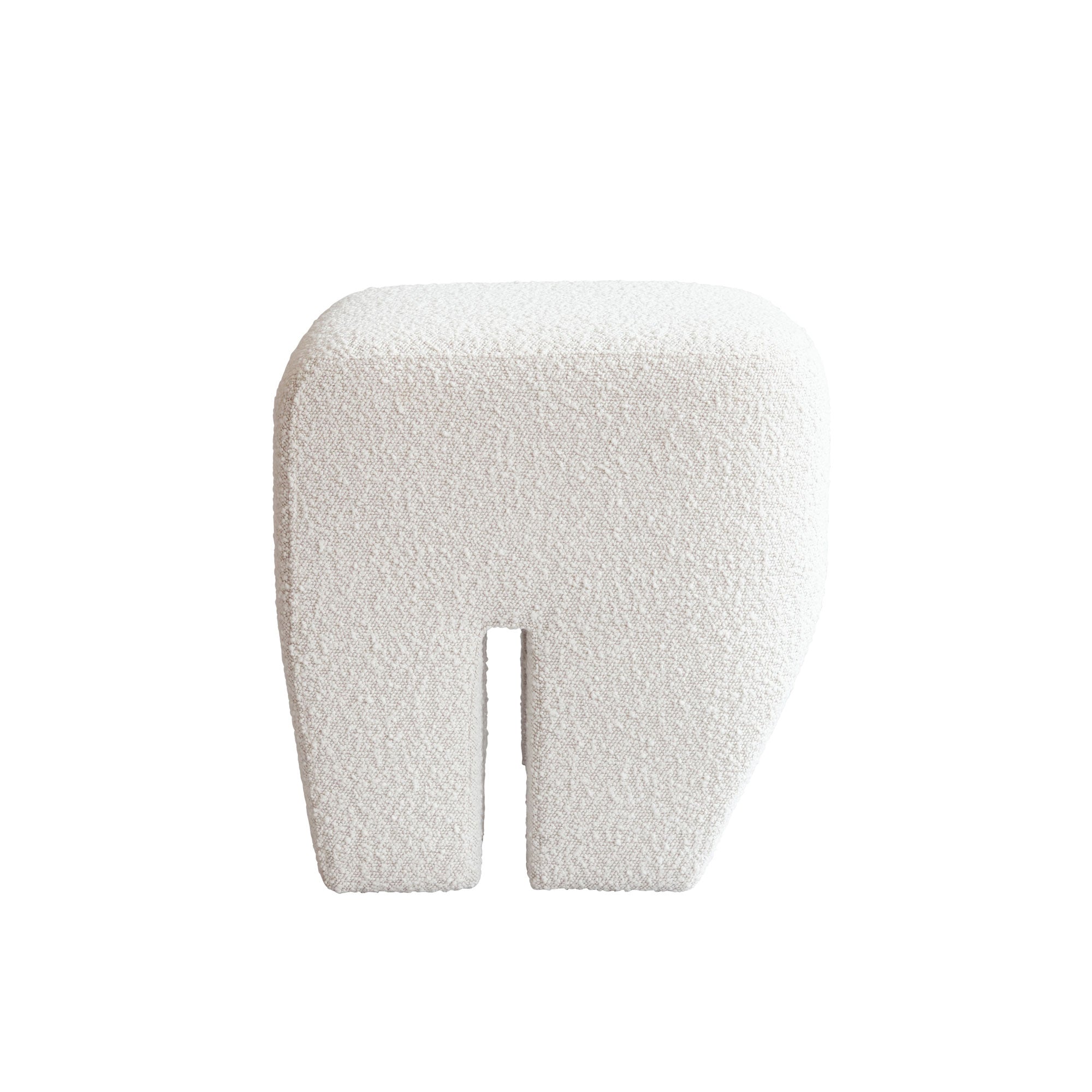 Off White Bouclé Stool | DSHOP