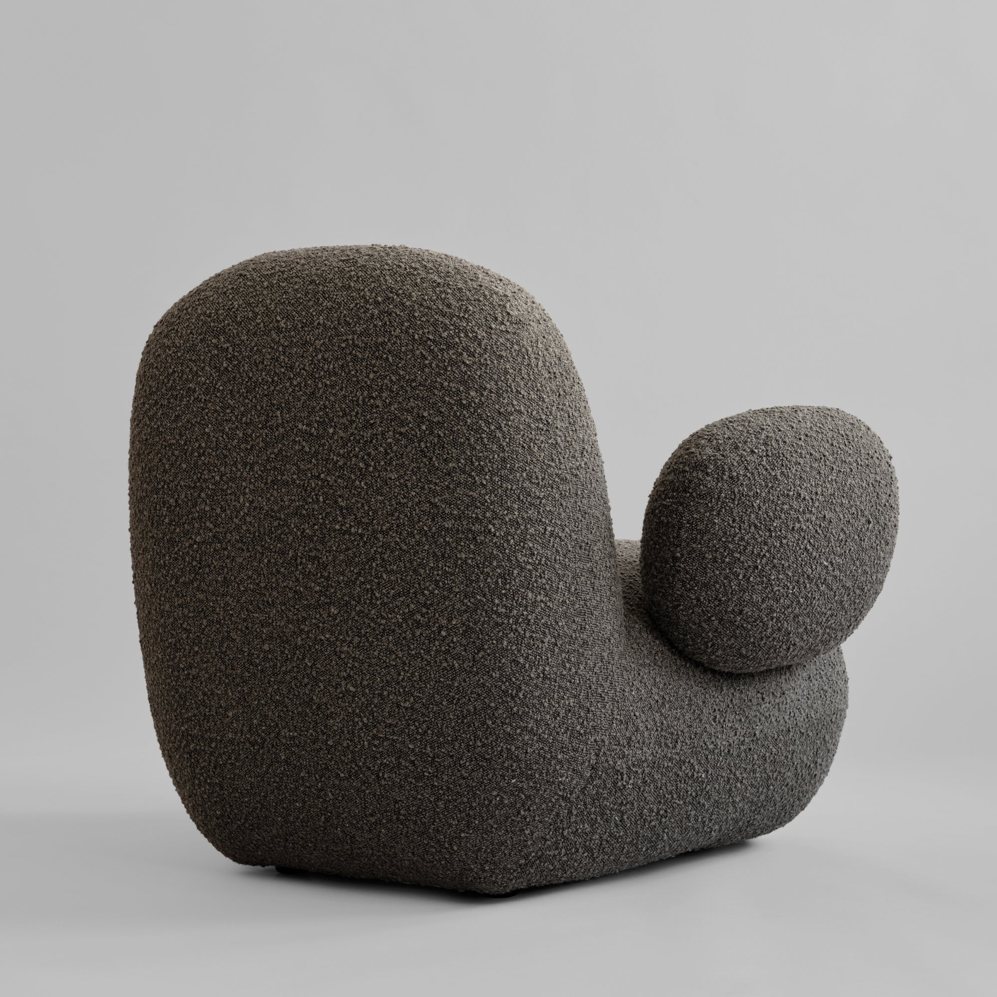 Warm Grey Boucle Lounge Chair
