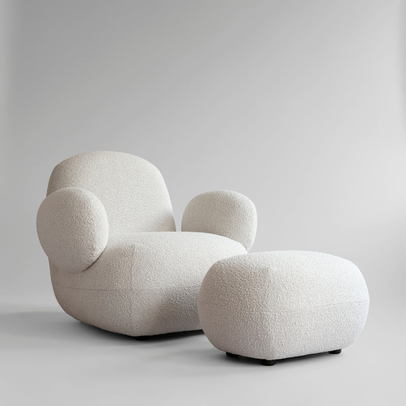 Modern armchair with matching ottoman 