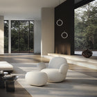 Off White Boucle Ottoman