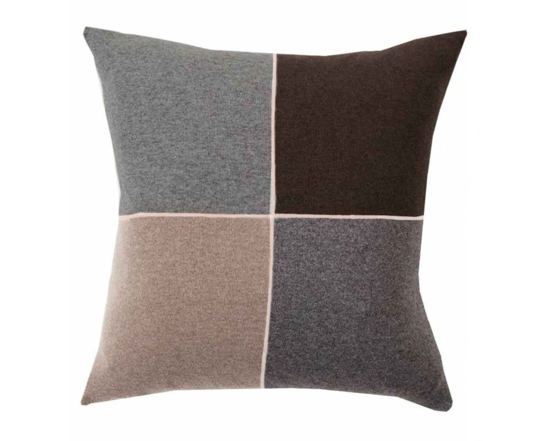 4 Checks Pillow - Charcoal, Chocolate | DSHOP