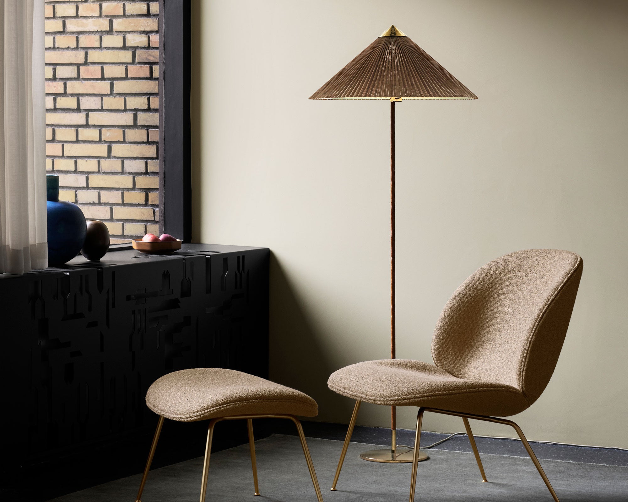 9602 Floor Lamp, Bamboo by Paavo Tynell | Gubi at DSHOP