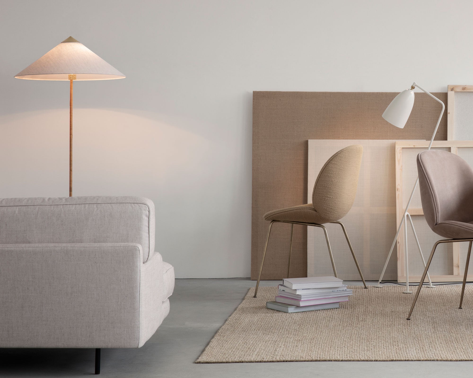 Gubi 9602 Floor Lamp, Canvas Shade by Paavo Tynell | Gubi at DSHOP