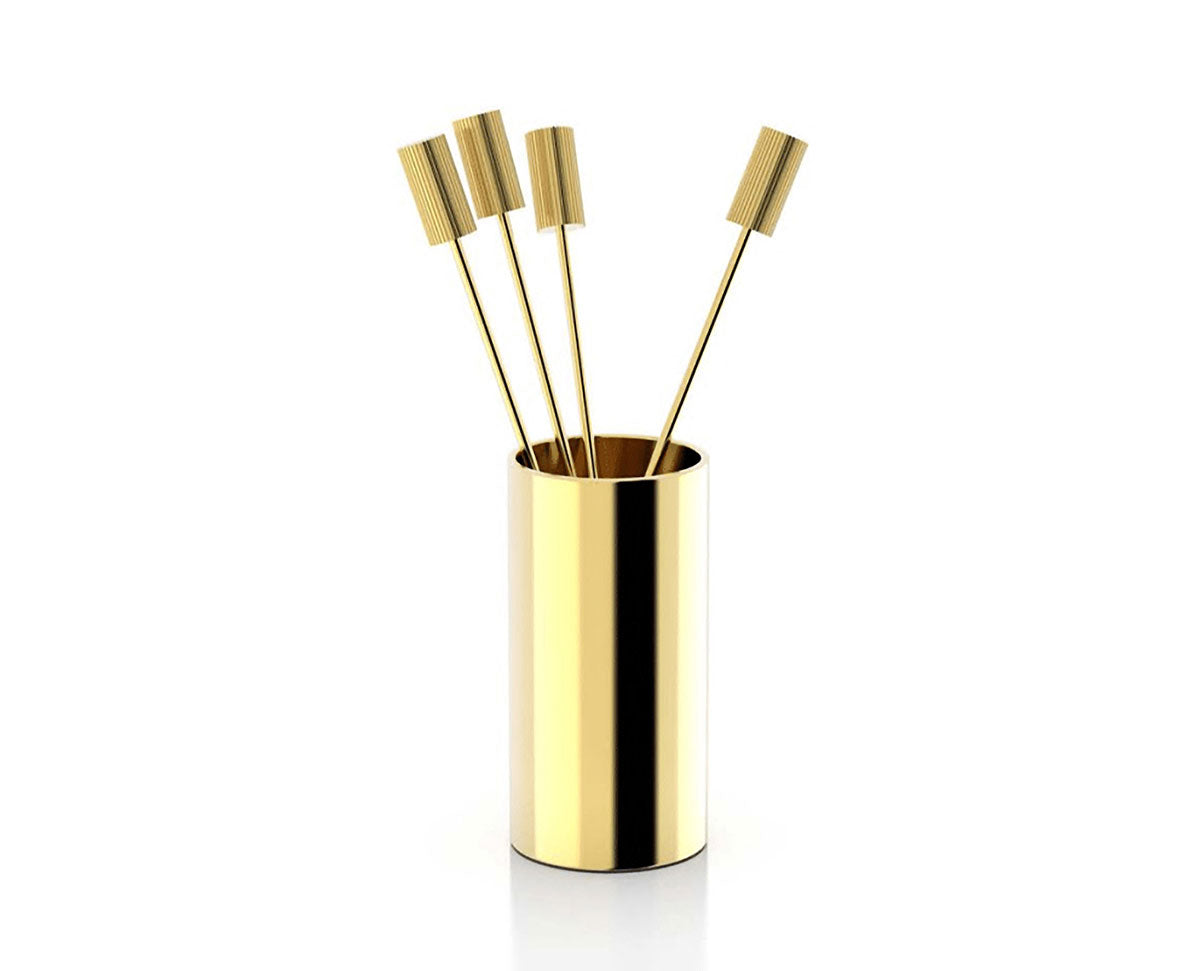 Striations Cocktail Picks in Holder | DSHOP