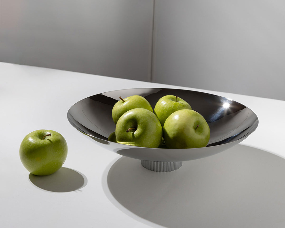 Anna Striations Fruit Bowl Silver | DSHOP