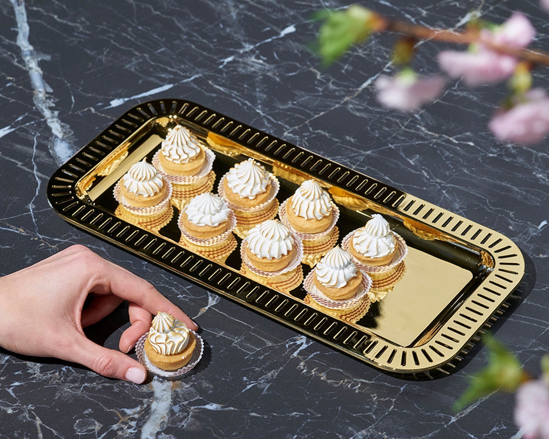 Striations Serving Tray Gold