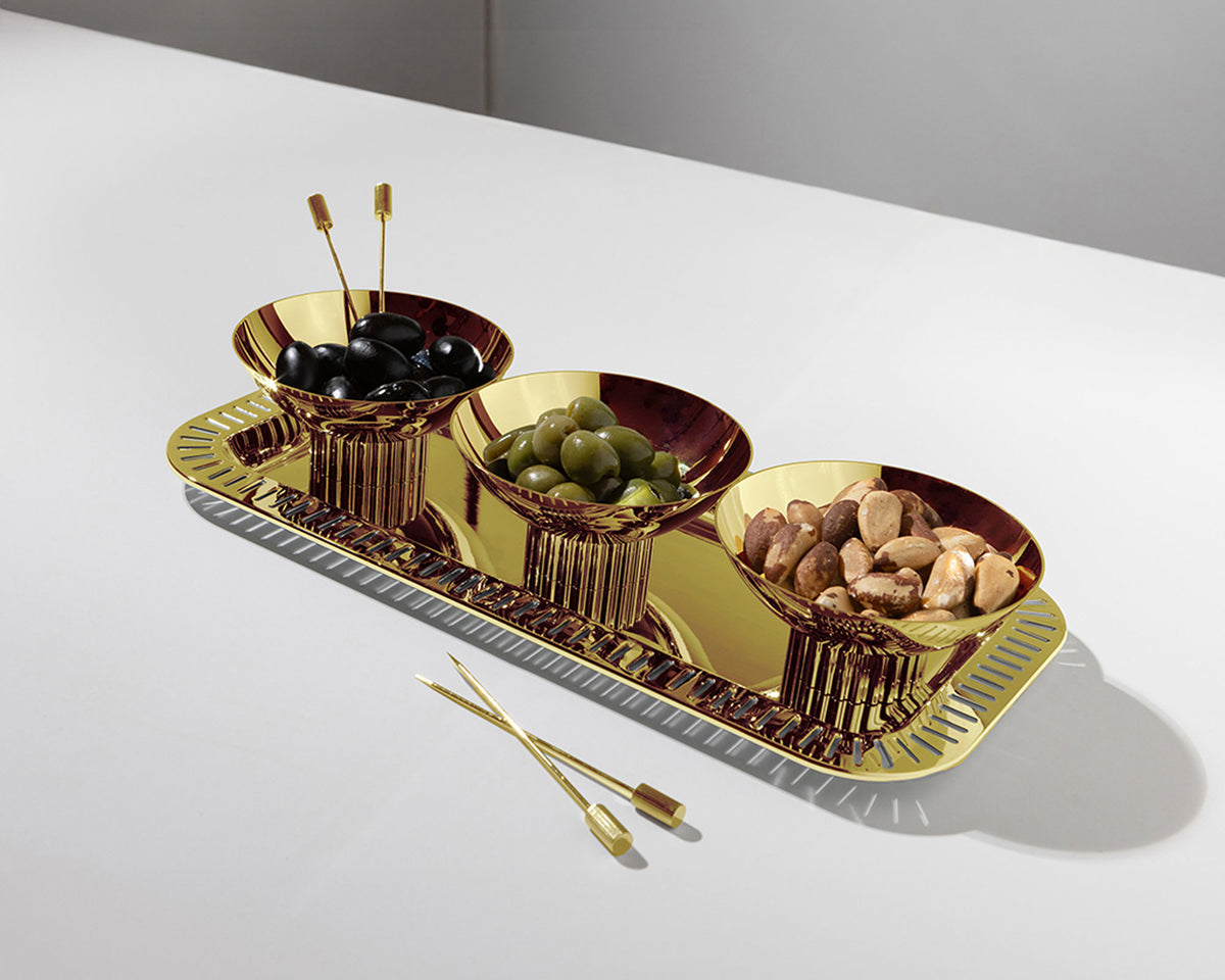 Anna New York Striations Trio Bowl Set Gold | DSHOP