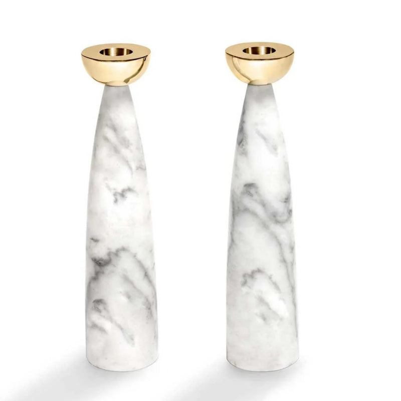 Anna New York Coluna Candle Holders – Marble Candle Holders in Gold