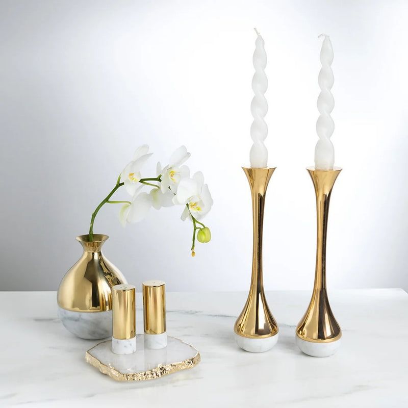 Anna New York Coluna Dual Candleholders  – Elegant Candleholders in Gold