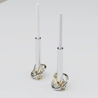 Anna New York Ring Candleholders, Set of 2 in Stainless Steel and Brass