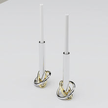 Anna New York Ring Candleholders, Set of 2 in Stainless Steel and Brass