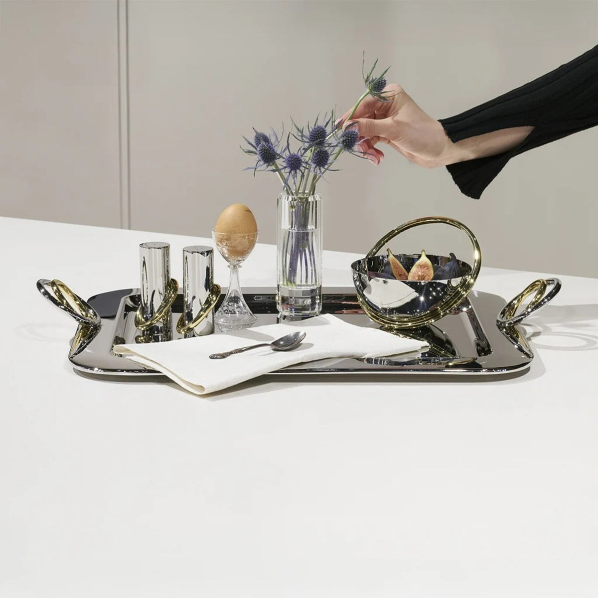 Anna New York Ring Large Tray – Stainless Steel and Brass Tray