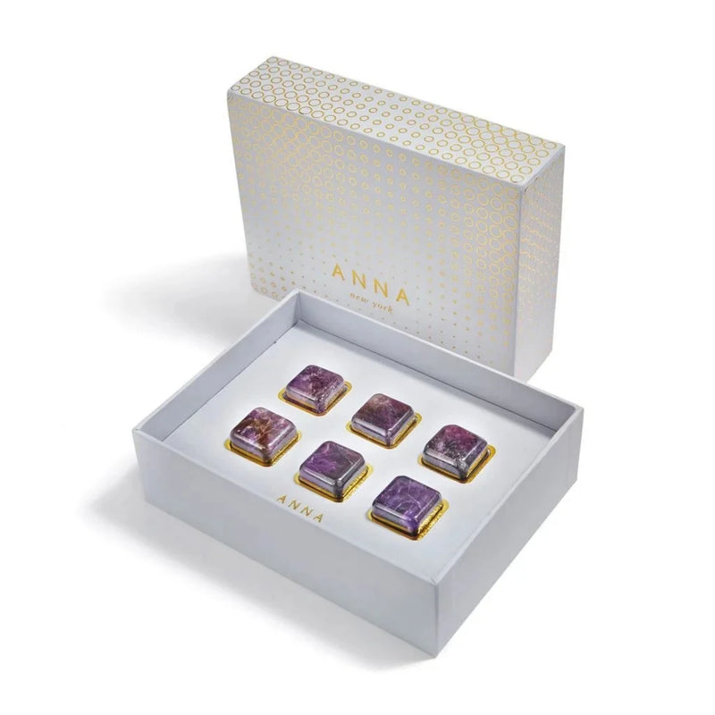 Anna New York Vida Whisky Gems – Beverage Chilling Cubes in Amethyst