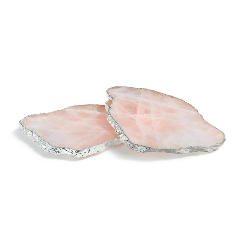 Kivita Coasters - Rose Quarts & Silver | DSHOP