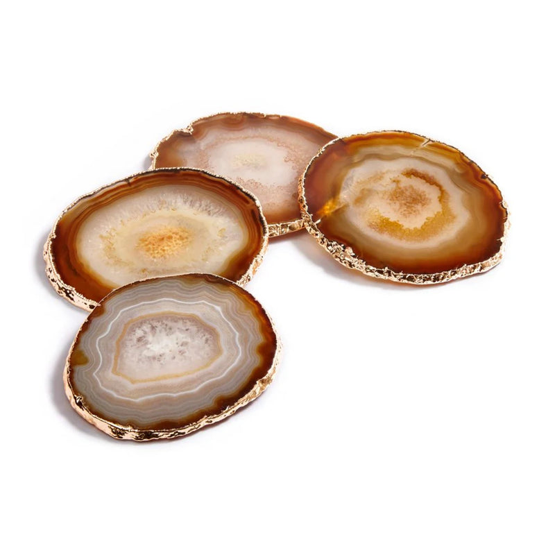 Lumino Sand Agate Coasters - Gold | DSHOP