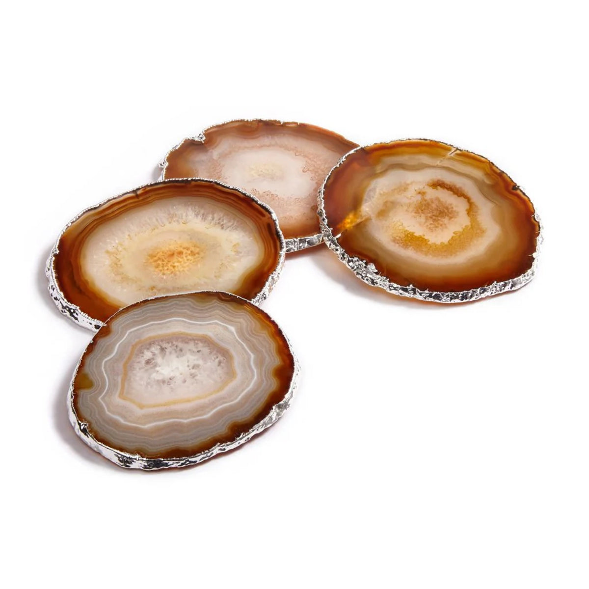 Lumino Sand Agate Coasters - Silver | DSHOP