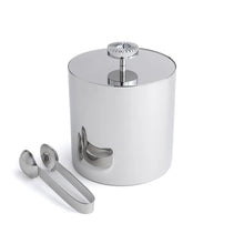 Striations Ice Bucket & Tongs Silver | DSHOP