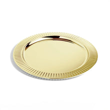 Striations Serving Tray Round, Gold | DSHOP