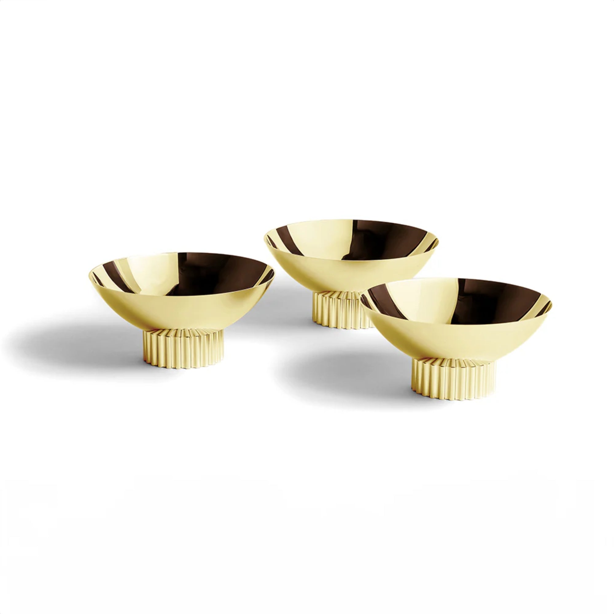 Striations Trio Bowl Set Gold | DSHOP